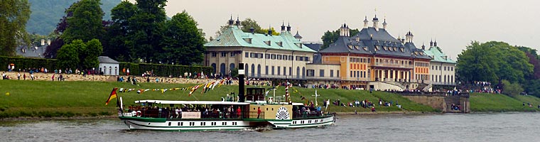 Sächsische Dampfschifffahrt - Flottenparade vor dem Schloss Pillnitz
