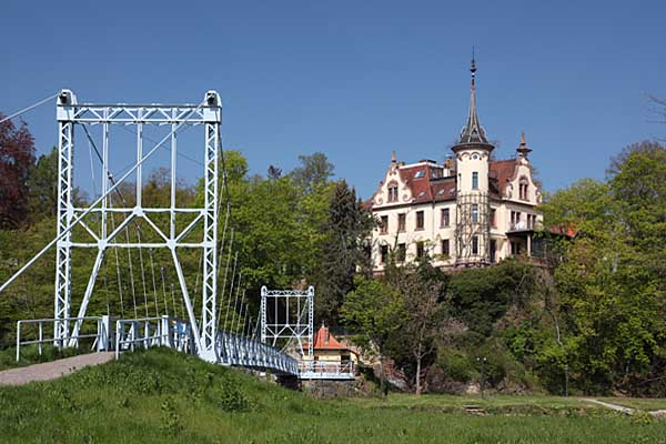 Hängebrücke über die Mulde und Gattersburg Grimma