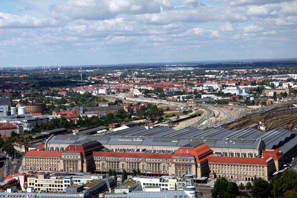 Leipzig - Blick zum Leipziger Hauptbahnhof