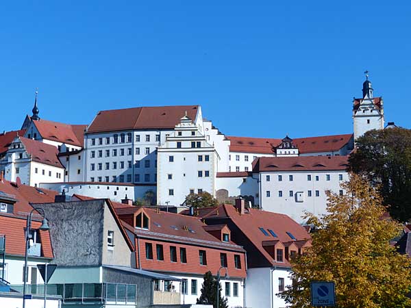 Blick zum Schloss Colditz