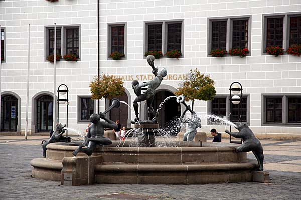 Brunnen auf dem Marktplatz von Torgau